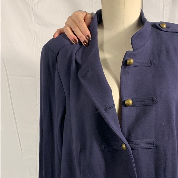 Lane Bryant Navy Military Style Jacket with Gold Buttons - Picture 6 of 12